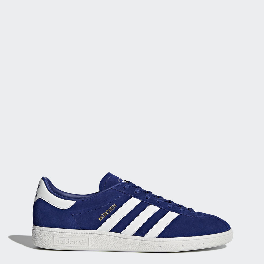 Adidas München - Originals ανδρικα - Ασπρα/Χρυσο Χρωμα Μεταλλικός,Μέγεθος: EU 36 – 54 2/3 (162UJLCK)